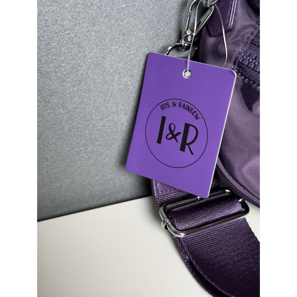 Iris & Rainbow Best Version Plum Purple Crossbody Bum Bag - Picture 3 of 11